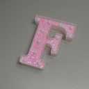 Pooqla LED Marquee Letter Lights, Light Up Pink Letters Glitter Alphabet Letter Sign Battery Powered for Night Light Birthday Party Wedding Girls Gifts Home Bar Christmas Decoration, Pink F (Warm White)