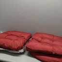 Thyle Outdoor Chair Cushions Set of 6 Waterproof Sun Protection Square Tufted Overstuffed Patio Furniture Seat Cushion for Patio Furniture Dining Indoor 19" x 19"(Red)