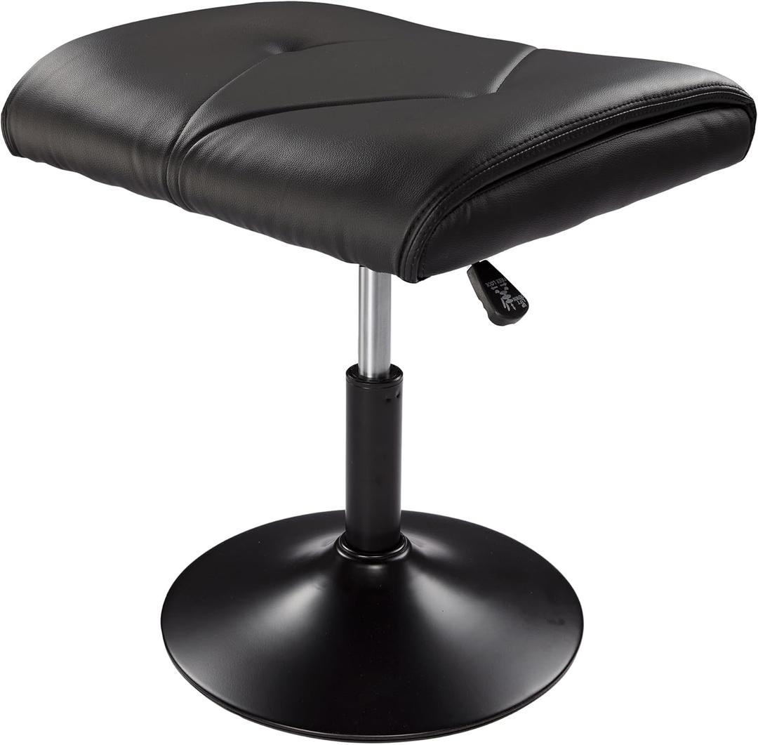 VECELO Foot Rest Under Desk Ottoman, PU Height Adjustable Footrest with Comfort Padding, Leg Rest for Desk for Relieving Leg Pain, Stiffness, and etc, Black