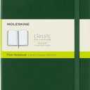 Moleskine Notebook, Large, Plain, Myrtle Green, Hard (5 x 8.25)