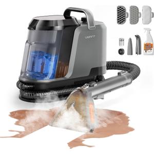 Uwant Carpet Cleaner Machine with Steam&Hot&Cold Water Models, 18KPa Powerful Suction, Multi-Purpose Upholstery Cleaner for Carpet, Stairs, Sofa & Pet Messes, Portable Carpet Steam Cleaner Set of 1, Grey-Stone