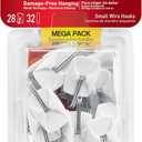 Command Small Wire Toggle Hooks, Damage Free Hanging Wall Hooks with Adhesive Strips, No Tools Wall Hooks for Hanging Organizational Items in Living Spaces, 28 White Hooks and 32 Command Strips