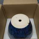 10 Inch Ceramic Planter Pot Round Plant Pot for Indoor Plants Outdoor Large Flower Pot with Drainage Hole and Saucer Blue