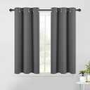 NICETOWN Grey Kitchen Blackout Short Curtain Panels for Bedroom (4 Panels, 34x58 -Inch, Grey)