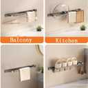 Rust-Resistant Towel Bar16inch White Hand Towel Holder, Towel Racks for Bathroom Aluminum Wall Towel Holder