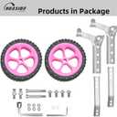 Adjustable Bike Trainning Wheels Kids Bicycle Training Wheels Kit for 16 inch, 18 inch, 20 inch, 22 inch, 24 inch bike, Includes Stabilizers for Variable Speeds, Pink, for Girls