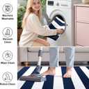 OLANLY Navy and White Striped Rug 3' x 5' Washable Cotton Indoor Outdoor Doormat for Front Door, Entryway, Kitchen, Porch, Patio Decor