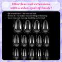 outopen 336pcs Medium Almond Nail Tips Thicken Clear Almond Shape Nail Tips for Polygel Acrylic Extension Full Cover Fake Nail Press On Tips for Beginners DIY Manicure,14 Sizes