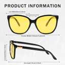 2 x SIPHEW Night Driving Glasses for Women, Trendy Yellow Anti Glare Lens for Nighttime Polarized Night Vision Glasses (A2-black/Yellow)