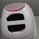 Petmate Basic Hooded Cat Litter Pan, Large, Pink and White, Made in USA
