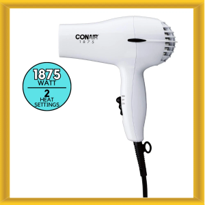 New Conair 247VHN 1875W Mid-Size Powerful Drying and Styling Hair Dryer in White