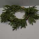 Dingion Norfolk Pine Christmas Wreath for Front Door 11.8 in Christmas Kitchen Cabinet Norfolk Pine Wreath Mini Artificial Farmhouse Rustic Xmas Decor for Window Fireplace Wall Decor