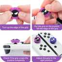 Luminous Silicone Joycon Joycon Thumb Grip Caps Compatible with Nintendo Switch, Soft Silicone Joystick Cover for Nintendo Switch/OLED/Lite Controller, 4PCS - Gastly