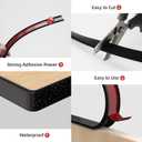 U-Shape Edge Banding, 1 inch x 20ft Edge TPE Self Adhesive Veneer Edging Trim Flexible Edge Protector, Strip for Countertop Cabinets Table Restoration Shelves, Black