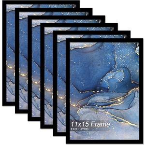 11x15 Picture Frame Set of 6, Black Frame for 11 x 15 Inch Picture Poster Photo, Light Weight and High Transparent 11 by 15 Frame for Wall - 6 Pack/Black/11 x15