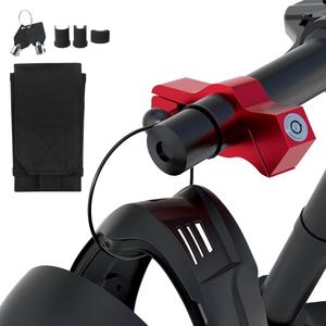 Motorcycle Lock & Helmet Lock Combo, Motorcycle Brake Lock Anti Theft Motorcycle Handlebar Lock for Mopeds, Motorbikes, ATVs, Dirt Bikes, Street Bikes (RED)