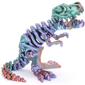 FunisFun 3D Printed Dragon with Articulated Bones for Adult, 3D Printed Dinosaur Fidget Toys Decor for Stress Relief (Green-Purple, 1P)