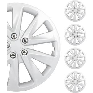 SCITOO 4-Pack 15" Wheel Covers -Silver/Chrome Wheel Rim Cover Hubcaps OEM Style Replacement Snap On Car Truck SUV Hub Cap - 15 Inch Set