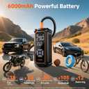 OlarHike Tire Inflator Portable Air Compressor, 150PSI Dual Power - 6000mAh & 12V DC, Cordless Air Pump for Car Tires, Bikes, Motorcycle, Balls with LED & Digital Pressure Gauge, Gift for Mom