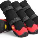 Dog Shoes for Hot Pavement Anti-Slip Dog Boots Waterproof Dog Shoes for Small to Large Dogs with Reflective Straps Pet Dog Boots for Hiking.4Pcs Soft Breathable Paw Protectors for Dogs