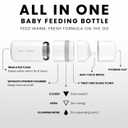 MILK & WATER All in One Baby Bottle & Baby Formula Dispenser On the Go, 9oz - Keeps Water Warm & Formula Fresh - Baby Formula Mixing Bottle with Anti Colic Nipple - Leak-Proof - 3+ Months (White)