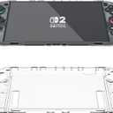 2 x 3 in 1 Dockable Crystal Clear Protective Case Cover Compatible with Nintendo Switch 2 Model 2025