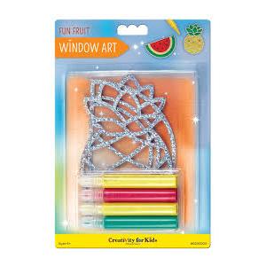 Creativity for Kids Window Art Fun Fruits - Paint and Decorate 2 Suncatchers, Create Your Own Window Art for Kids 2 Pack