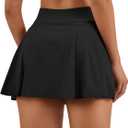 Women Tennis Skirt Golf Skorts Athletic High Waisted with Pockets Inner Shorts Pleated Pickleball (Medium, Black)