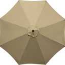 10Feet Patio Umbrella Replacement Canopy, For 8 Ribs,Market and Table Umbrella Top,Universal Strong and Thick Umbrella Canopy,UV Protection,Canopy Only. (Taupe)