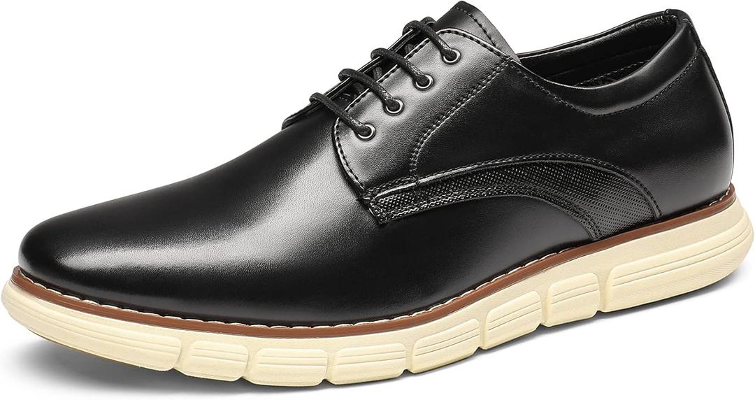 Bruno Marc Men's Crossflex Dress Sneakers Casual Oxford Formal Shoes (12, Black)