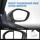 Door Mirror Right Passenger Side Replacement For Honda Civic Sedan Hatchback 2022 2023 2024 2025, Replace HO1321351 Black 7Pins
