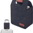 Portable Drink Holder - Foldable Travel Carrier with Reusable Insulated Cofee Cup, 2 Cup Holder, Free Your Hands (Dark Gray)