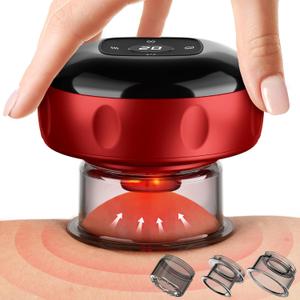 1 Pack Cupping Set, 7 in 1 Smart Cupping Therapy Massager, Red Light Cupping Therapy Set with 2 Modes for Targeted Pain Relief, Muscle Soreness,Cupping Kit with 12 Leves Suction and Heat
