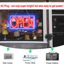 Led Neon Open Signs for Business,16.5"X 9" Ultra Bright Open Signs, Powered by 12V/2A AC Adapter, 6 Levels Adjustable Bright Led Neon Open Sign for Bar Salon Coffee Stores Club Hotel (Horizontal)