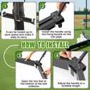 Heavy Duty Baseball Ball Picker, 45" Wide Roller Adjustable Handle (24"-42") 5kg Steel Frame with Smooth Casters for Grass Turf Clay, Indoor, Efficient Baseball Softball Collection