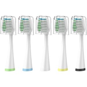 Replacement Brush Heads for Smile Bright Platinum Sonic Electric Toothbrush, Soft Bristles, 5-Pack, with Covers