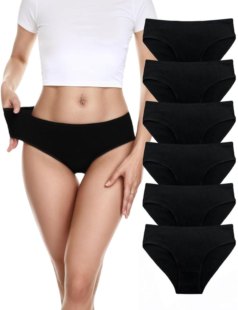 Cotton Underwear for Women – Soft, Breathable, Full Coverage Panties, Tag-Free Comfortable Briefs, Multi-Pack, Large