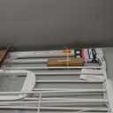 Babelio Baby Gate with Adjustable Cat Door,29-43" Auto Close Durable Pet door for Stairs,Doorways and House,Pressure Mounted,Easy Install,Effortless Walk Thru,White