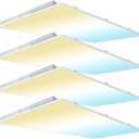 2x4 LED Flat Panel Light, 60W/50W/40W/30W/25W Adjustable, 5000K/4000K/3500K Selectable, 6600lm Dimmable LED Drop Ceiling Light Fixture, 100-277V ETL-Listed, 4-Pack