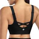 RUNNING GIRL Sports Bras for Women High Support, Adjustable Straps High Impact Sports Bras with Sewn in Pads Workout Bra (Large, Black)