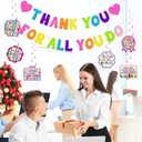 We Appreciate You Decorations, Colorful Glitter Thank You for All You Do Banner, Appreciation Hanging Swirls, Employee Coworker Staff Teacher Doctor Nurses Appreciation Party Favor