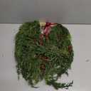 Dingion Small Norfolk Pine Christmas Wreath 11.8 in Christmas Kitchen Cabinet Norfolk Pine Wreath Mini for Front Door Artificial Farmhouse Rustic Xmas Decor for Window Fireplace