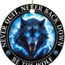 Velyra Christmas Ornament 2025  Wolf Never Quit, Never Back Down, Be The Wolf Motivational Christmas Ornament  Spirit Animal Ceramic Ornament Gift for Men, Women, Friends, and Wolf Lovers