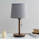Modern Table Lamp for Bedroom, Desk Lamp with USB Port, Fabric Shade 3 Brightness Levels Nightstand Lamps for Living Room, Bedside, Study Room, Dorm, Office, LED Bulb Included (Flaxen)