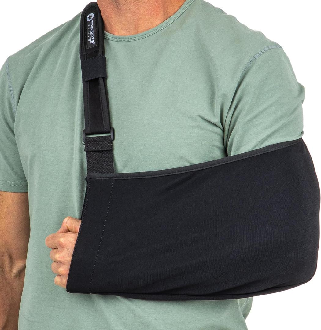 GoSports Arm Sling for Shoulder Injury, Elbow Injury, and Torn Rotator Cuff - Adjustable Shoulder Sling for Men & Women - Left & Right Arm Sling