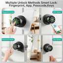Fingerprint Door Lock - Smart Door Knob, Biometric Door Lock with Keypad Passcode Door Handle for Bedroom Home Office (Black)