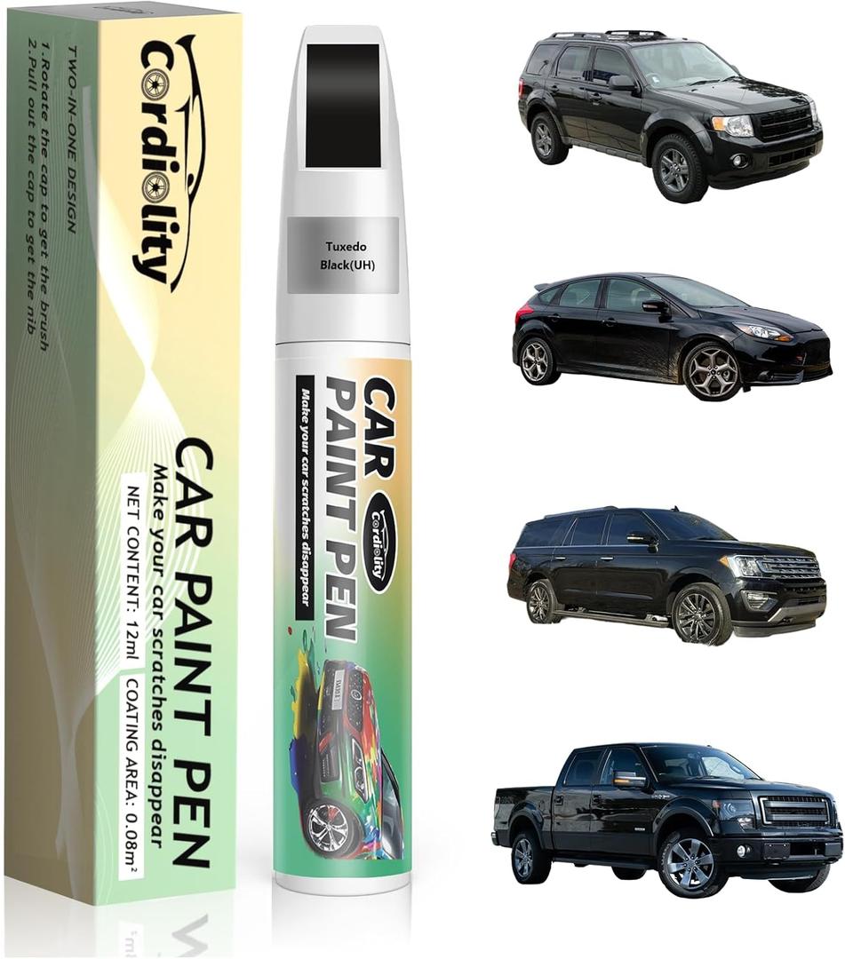 Car Touch Up Paint Tuxedo Black(UH) for Ford, Color Accurate Car Scratch Repair Remover Pen Fix Auto Paint Chips and Nicks