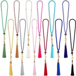 PH PandaHall 12pcs Ramadan Tasbih Prayer 99 Beads Islam Prayer Tasbih 6mm Rosary Muslim Misbaha Tasbeeh Bracelet with Tassel Beaded Glass Pearl Bracelet Gifts for Easter Women Men, 12 Colors