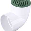 NDS 50, 6 In. Round Grate Drain Cover, Connects to Speed-D Catch Basin Drain,Drain Pipes & Fittings, for Small Lawns, Landscaping, and Patios,Green