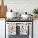 2 Pcs Kitten Kitchen Towels Cartoon Geometric Cat Kitchen Towels, Gift for Women Friend Coworker Sister Cats Lover, Suitable for Homes Bathrooms Restaurant Hotel Cafe Farmhouse Decor